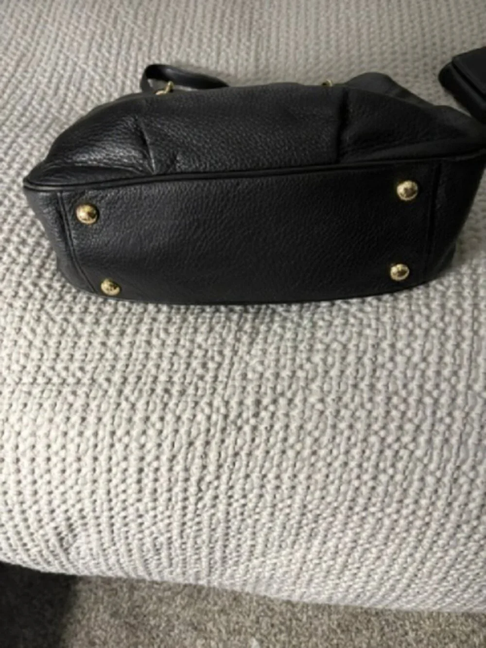 Michael Kors Fulton Chain Tote Black Pebbled Leather Handbag with Wallet